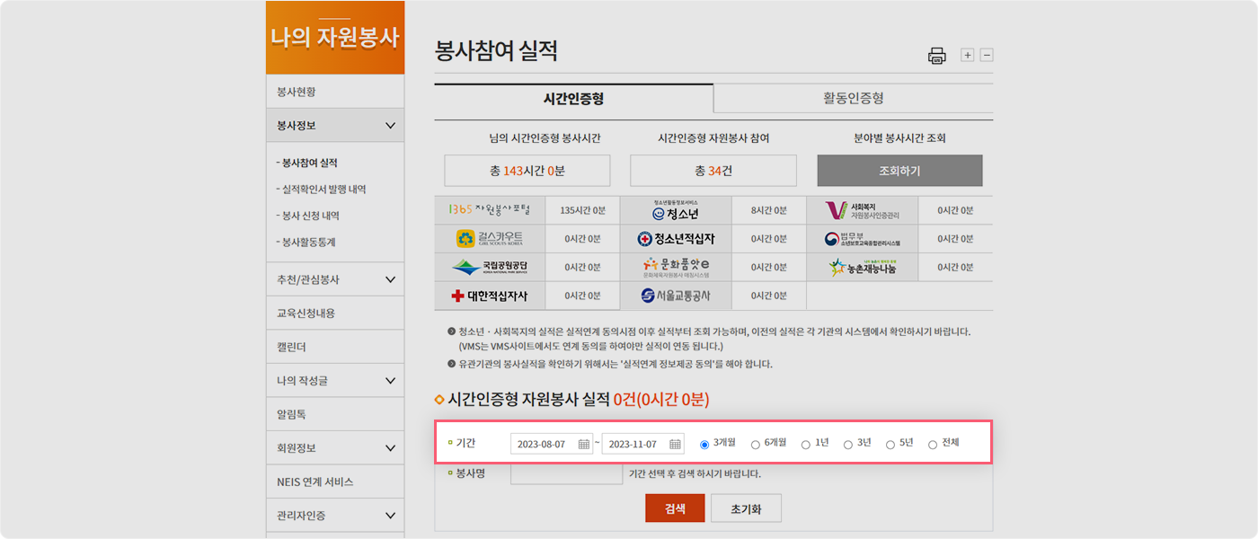 자원봉사참여 안내 가이드 이미지